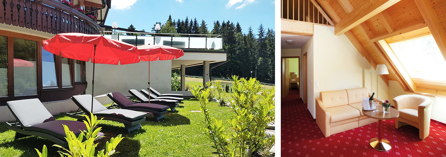 Pauschalangebote - Liegewiese und Zimmer